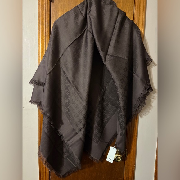 Tory Burch Dark Roast Fringe Scarf - Picture 3 of 10